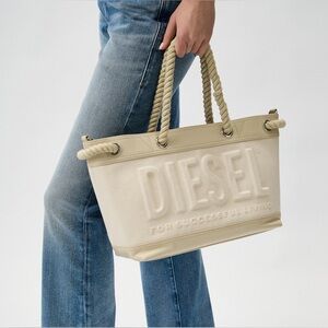 NEW DIESEL Rope Logo-Embossed Tote Bag